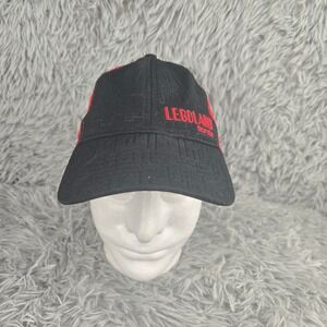 Legoland Florida Trucker Hat Kids Adjustable Black Red Embossed Brick Pattern